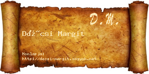 Décsi Margit névjegykártya